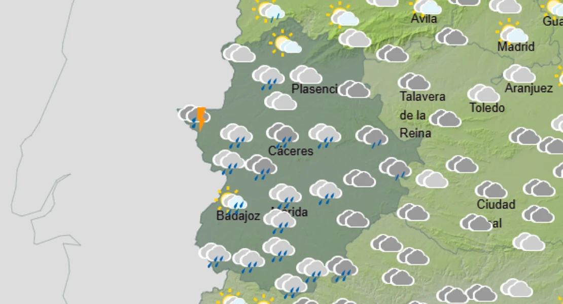 El buen tiempo durará poco: llegan lluvias a Extremadura esta semana