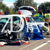 Grave choque frontal entre una ambulancia y un turismo en Badajoz