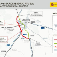 Cortes de tráfico por las obras del nuevo tramo de la A-58 en Cáceres