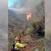 El INFOEX trabaja intensamente en un incendio en La Vera