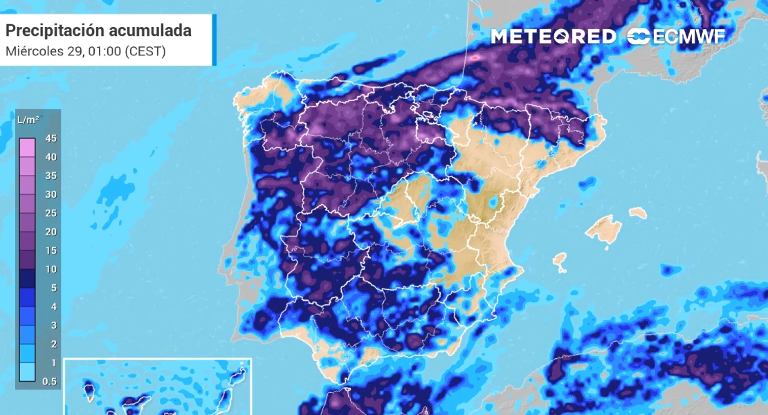 Dos danas amenazan con fuertes tormentas en esta semana en la Península