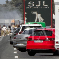 El incendio de un camión obliga a cortar la A-66 en la provincia de Cáceres