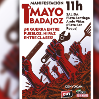 'Ni guerra entre pueblos, ni paz entre clases': llaman a manifestarse en Badajoz este viernes