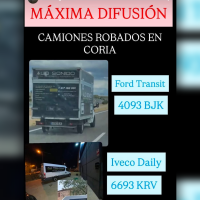 Roban dos vehículos cargados de material audiovisual en Coria: piden ayuda para dar con ellos