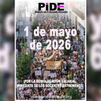 PIDE llama a manifestarse el 1 de mayo por la dignificación del profesorado extremeño
