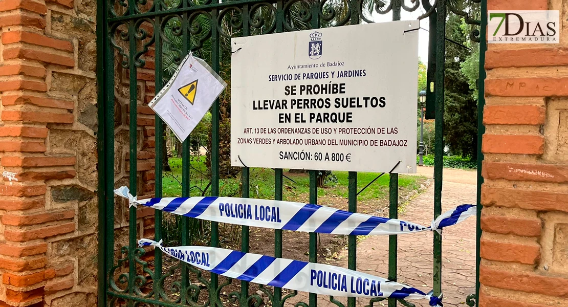 Badajoz cierra parques y jardines por viento y lluvia mientras dure el aviso meteorológico