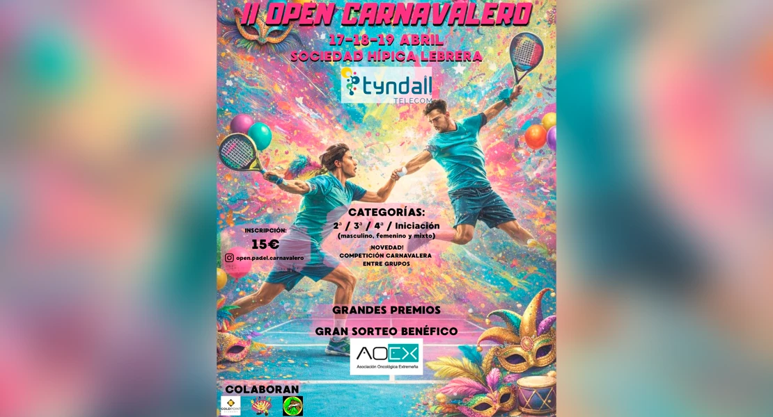 Conoce todos los detalles sobre el torneo de pádel que organiza la comparsa Vendaval en Badajoz