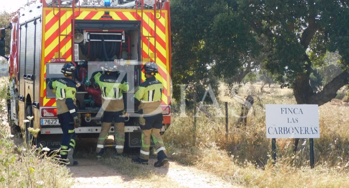 Nuevo incendio forestal junto a la N-523 cerca de Badajoz