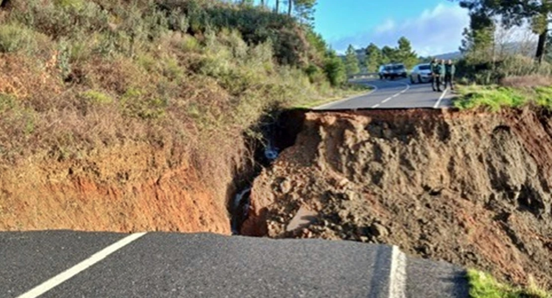 A pocos días para la reapertura de una de las carreteras dañada por las borrascas en Cáceres