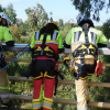 Los bomberos se forman para rescatar a personas en el Puente Real