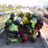 Los bomberos se forman para rescatar a personas en el Puente Real