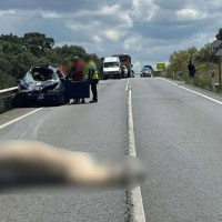 Un impactante accidente entre Olivenza y Valverde de Leganés deja dos heridos