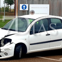 Aparatoso accidente en el campus universitario de Badajoz