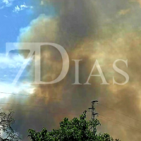 Un amplio dispositivo lucha contra un incendio forestal próximo a Badajoz