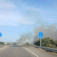 El incendio forestal de Navalmoral obliga a cortar la EX-118