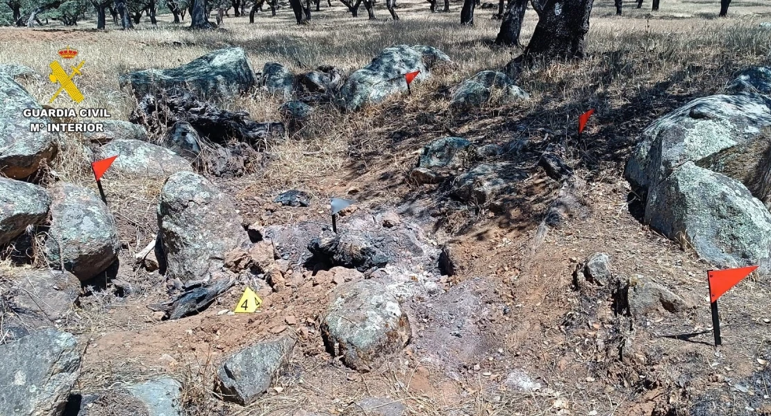Investigan a un trabajador por el incendio que calcinó 100 en una finca pacense