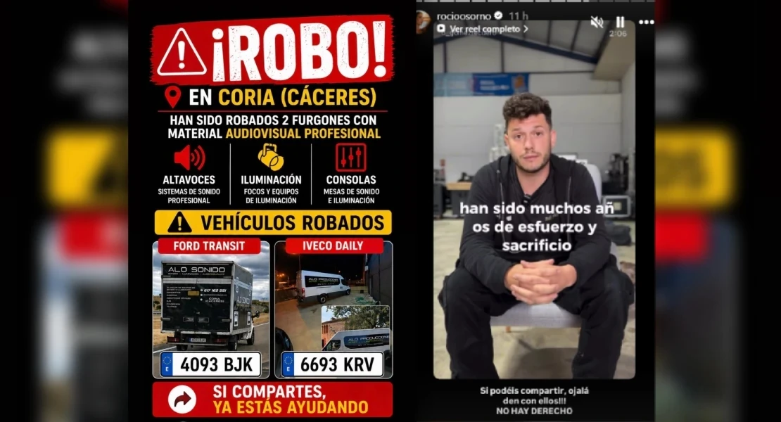Varios detenidos por el famoso robo en Coria del material audiovisual de una empresa