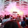 El CD Badajoz celebra el ascenso con sus aficionados
