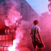 El CD Badajoz celebra el ascenso con sus aficionados
