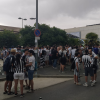 Ambientazo en las calles de Zaragoza para apoyar al CD Badajoz en la final por el ascenso