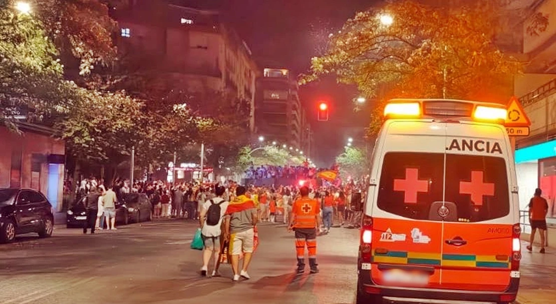 Dos traslados hasta el Hospital durante las celebraciones del mundial en Badajoz