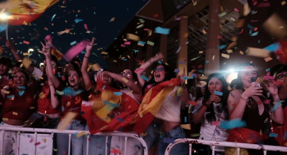 Así celebró Don Benito la victoria de Pedro Porro en la final del Mundial