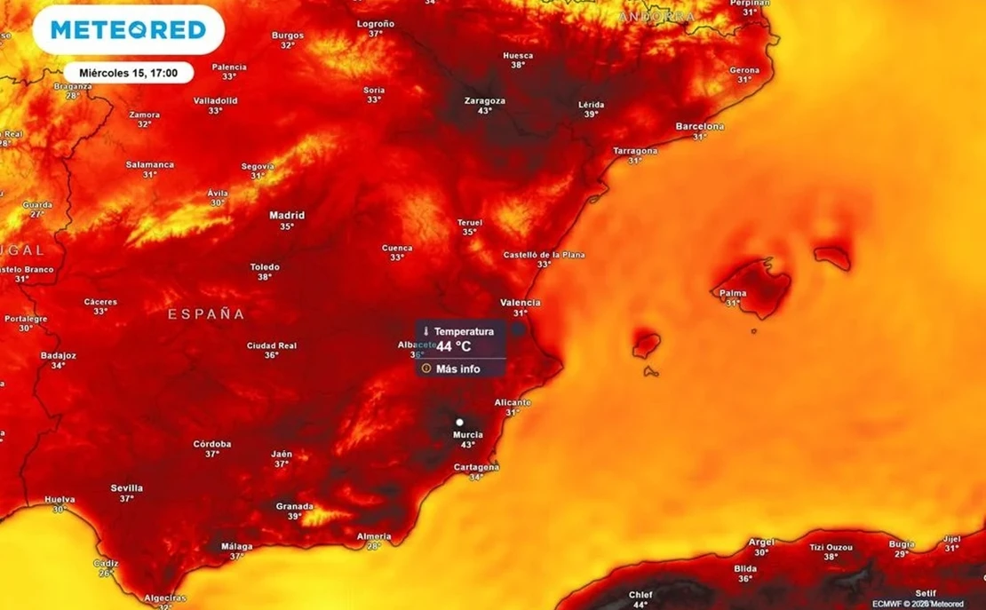 Nuevo episodio de calor extremo: llega una masa de aire sahariano