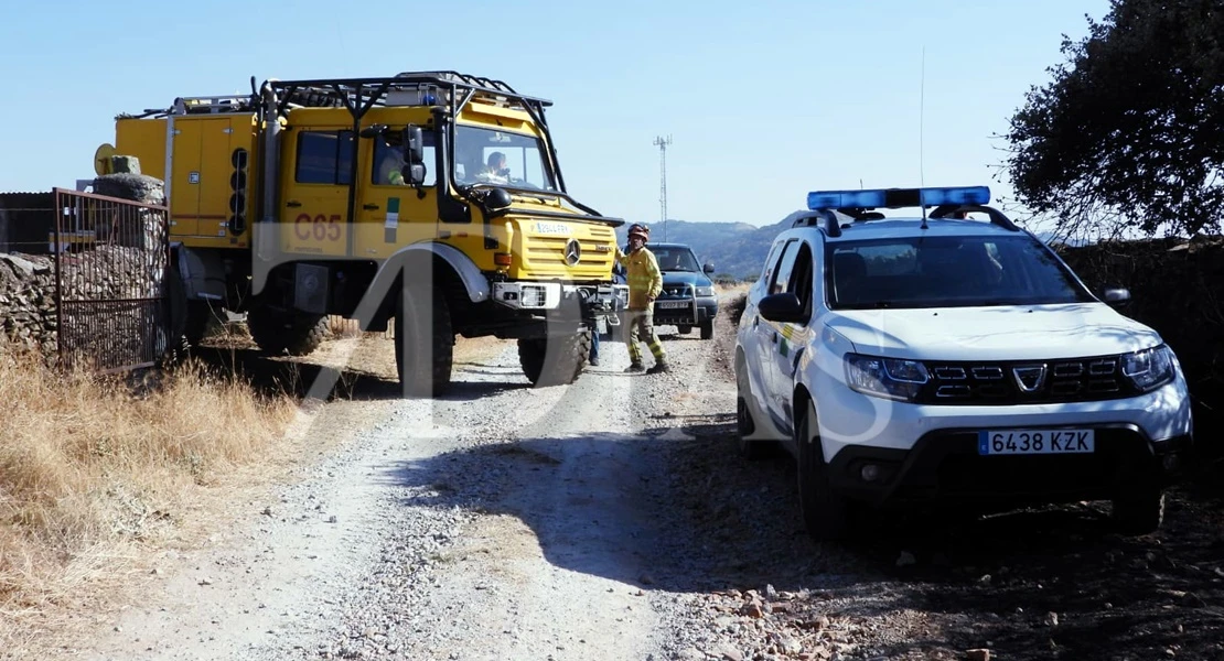 Imágenes del incendio forestal en Valdefuentes (CC)