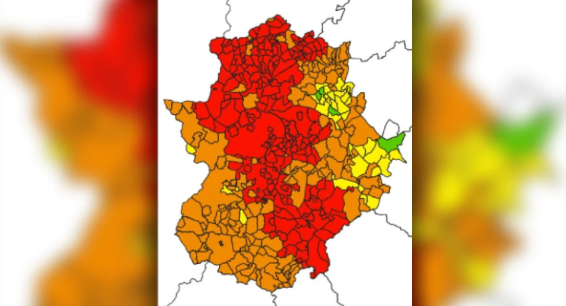Riesgo extremo de incendios este martes en Extremadura: consulta los municipios con mayor peligro