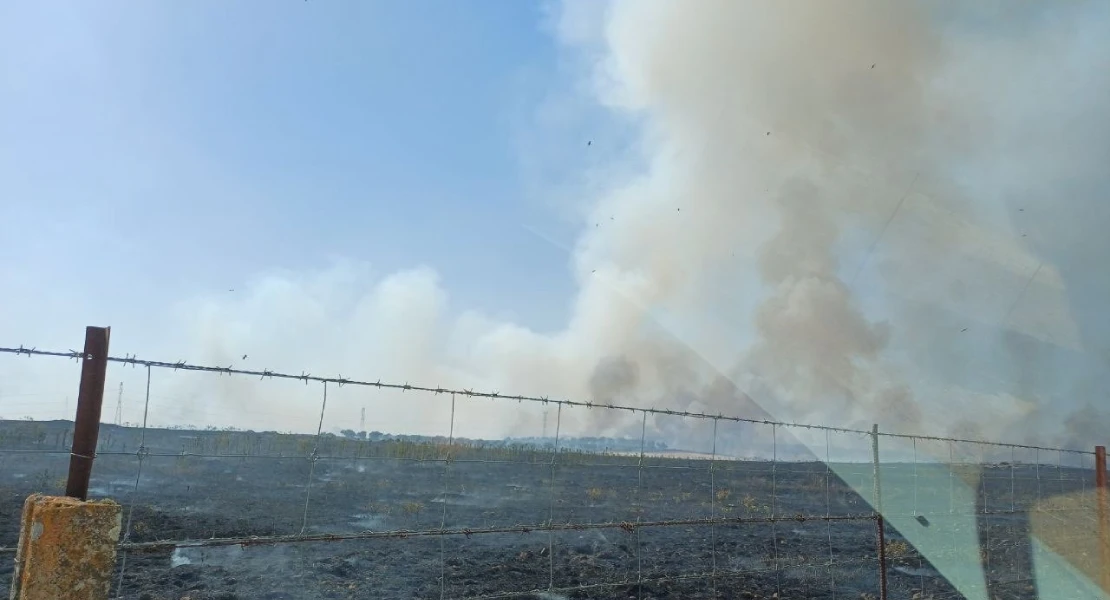 Un incendio amenaza viviendas y obliga a cortar una carretera en la provincia de Cáceres