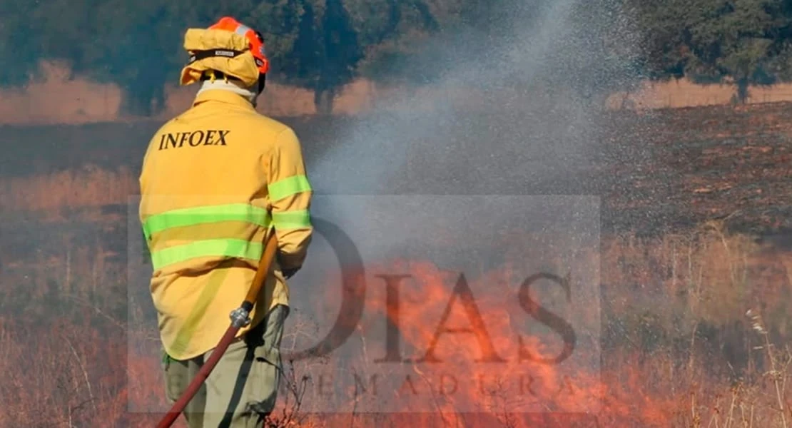 Controlan un incendio en Campanario que llegó a comprometer la seguridad de una carretera