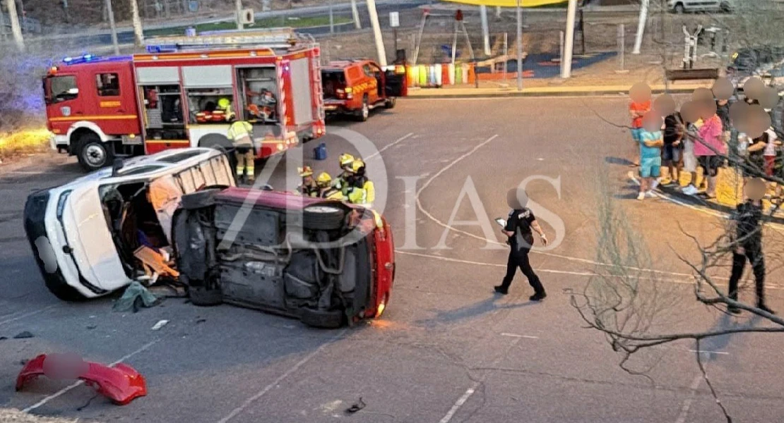 Sale volando y se empotra contra otro vehículo en Plasencia