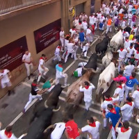 El segundo encierro de los Sanfermines deja el primer herido por asta de toro