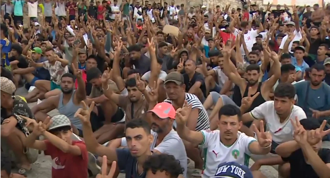 Comienza el montaje de cuatro espacios temporales de acogida humanitaria en Ceuta