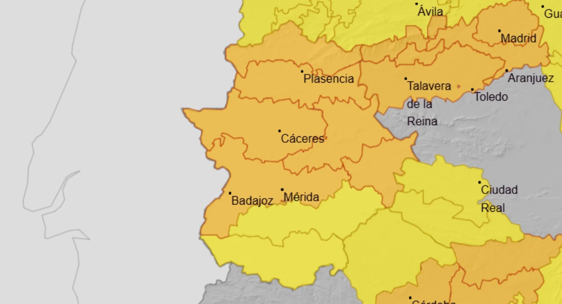 Amplían la alerta por tormentas para el martes en Extremadura con vientos fuertes