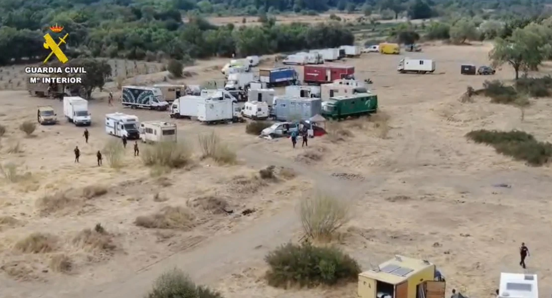La Guardia Civil desaloja la rave ilegal en La Granja