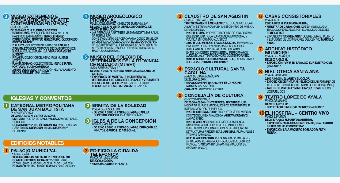 Consulta la programación de La Noche en Blanco de Badajoz 2026