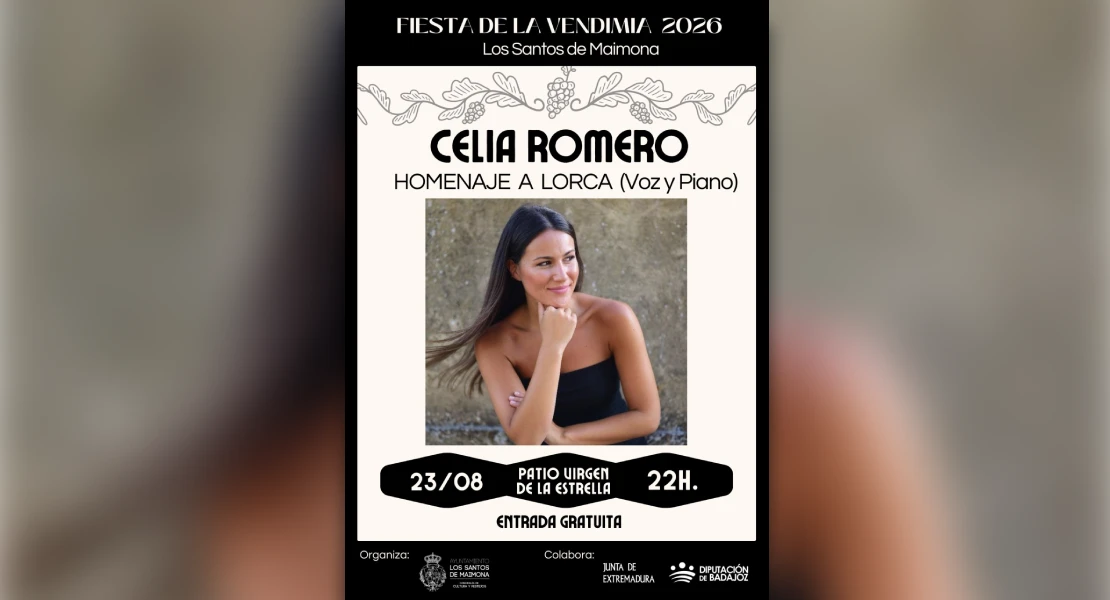 Celia Romero pondrá el broche final a la Fiesta de la Vendimia con 'Homenaje a Lorca'