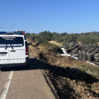 Un joven resulta herido tras un accidente de camión en Fregenal de la Sierra