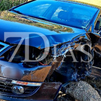 Un accidente en San Vicente de Alcántara se salda con graves daños materiales