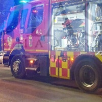 Incendio de madrugada en el Colegio Guadiana de Badajoz