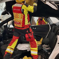 Accidente a la altura de Montijo: los bomberos excarcelan a un conductor
