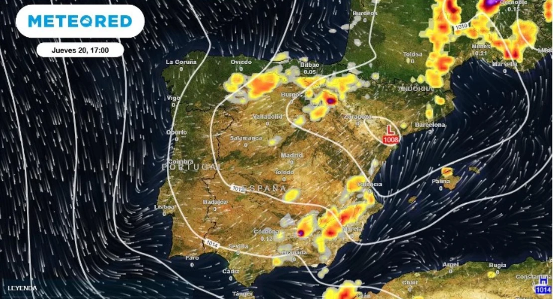 Advierten de un episodio de tormentas fuertes por la llegada de una DANA