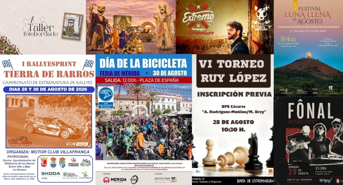 Extremadura se prepara para ofrecerte lo mejor: consulta nuestra guía de ocio para el fin de semana