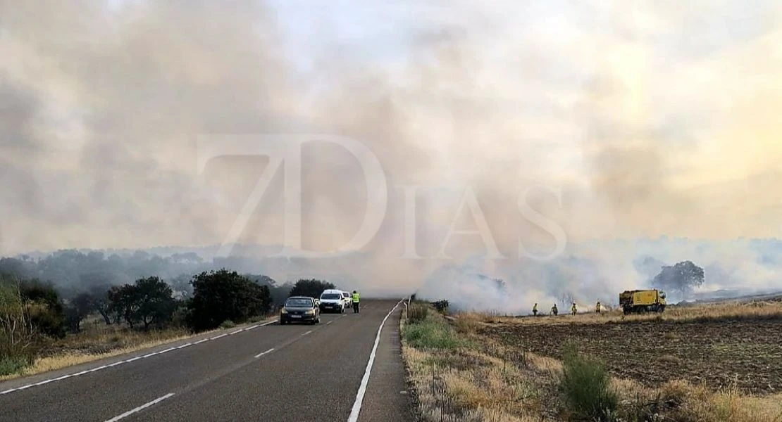 Activado el Nivel 1de peligrosidad por un incendio forestal en Valverde de Mérida