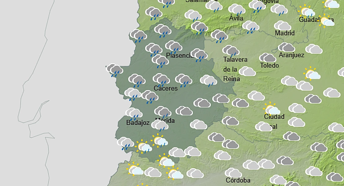 El tiempo cambiará bruscamente tras rozar los 40 ºC: las lluvias llegarán a Extremadura