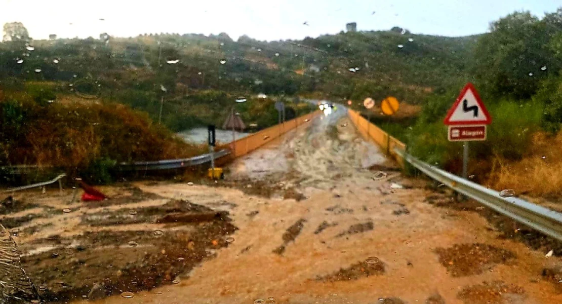 Los estragos de las fuertes lluvias en Extremadura