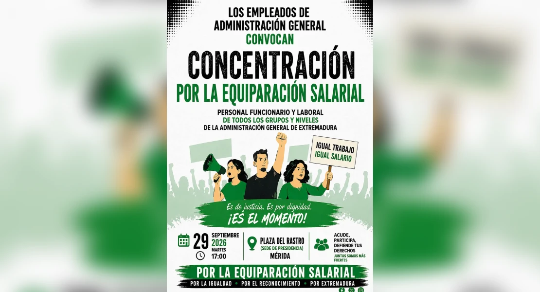 Cinco organizaciones exigen la equiparación salarial en la Junta de Extremadura