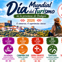 La Diputación de Badajoz celebra el Día Mundial del Turismo con seis experiencias gratuitas