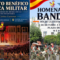 Concierto de música militar y homenaje a la bandera por la Fiesta Nacional en Mérida
